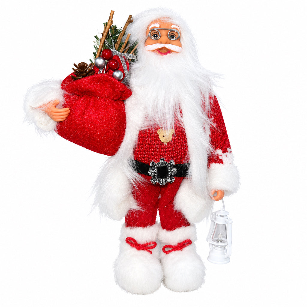 PAPA NOEL ROJO 30CM DINAMICO LUZ Y SONIDO  D&D