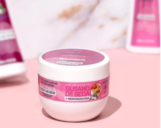 Crema Capilar Fuerza y Reparación Gusano de Seda 300ml M&E