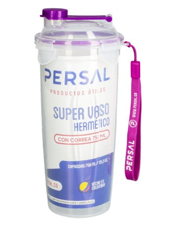 Súper Vaso Hermético con Correa 750ml Persal