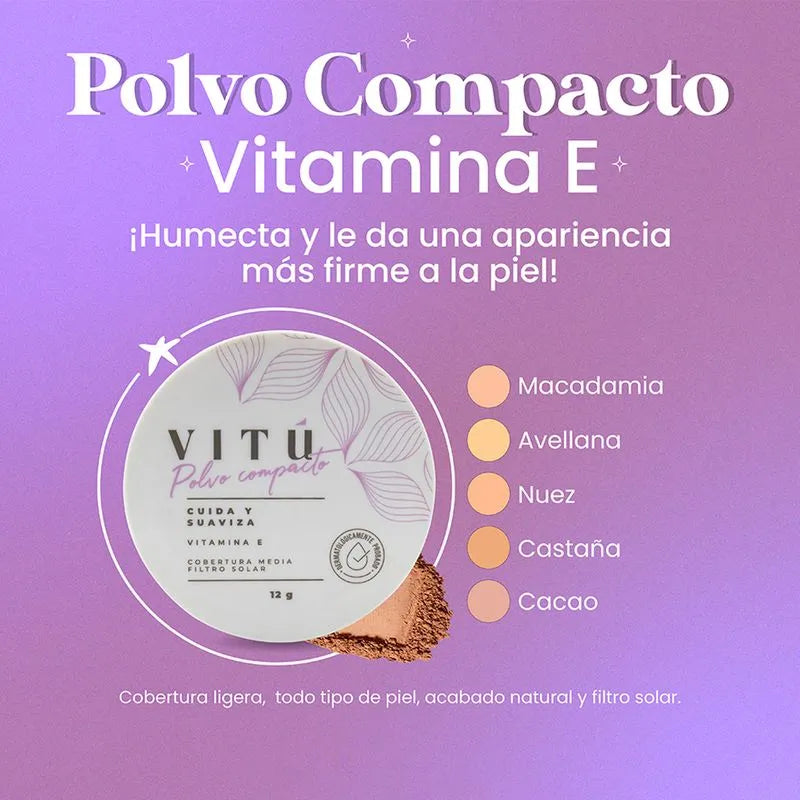 POLVO COMPACTO VITAMINA E VITU 02 AVELLANA