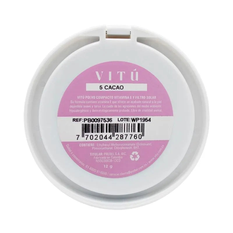 Polvo Compacto Vitamina E Vitú 05 Cacao