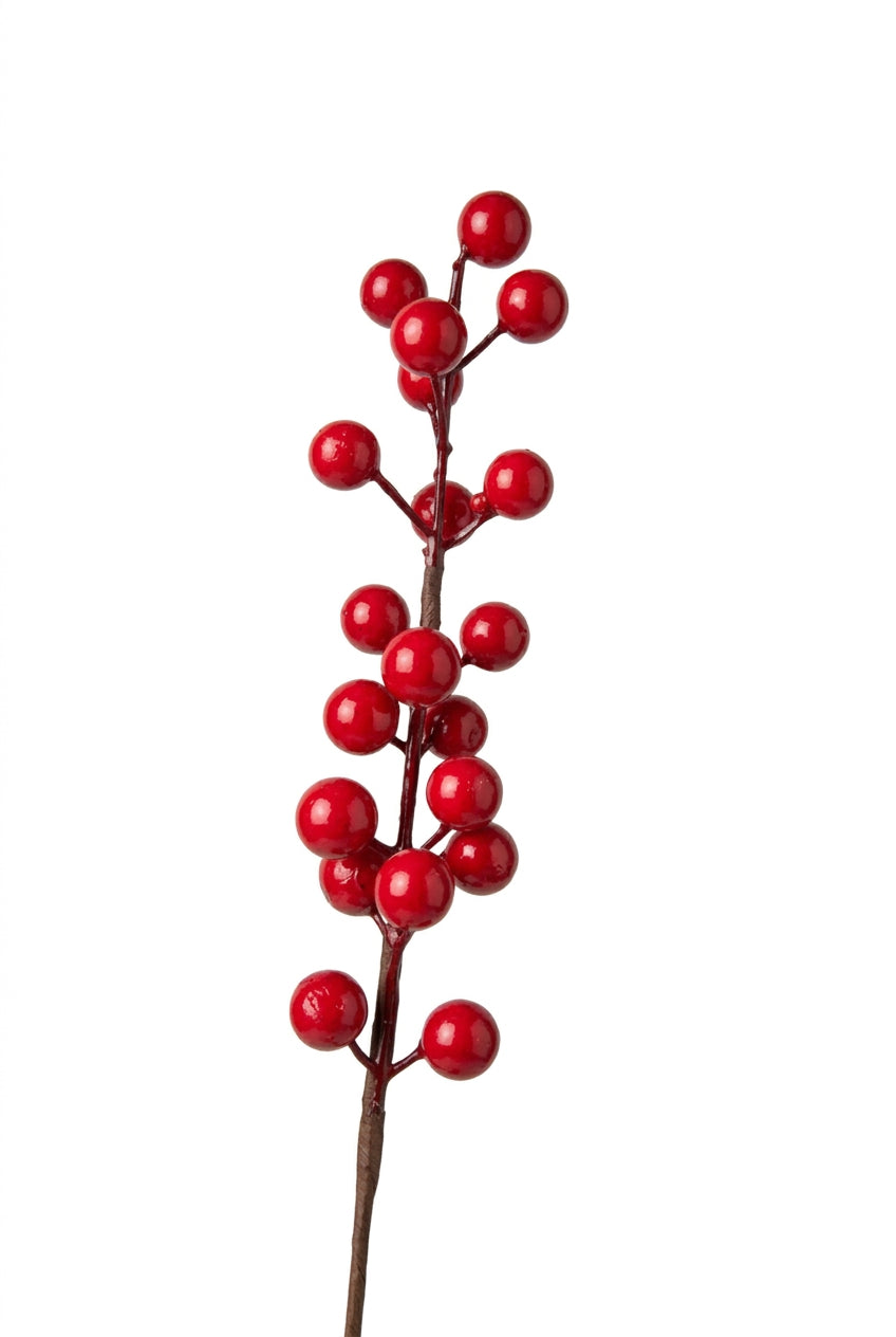 Rama de berries navideña roja 32 cm
