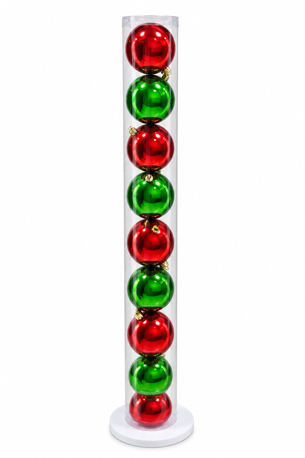 REF BHK01037GRD BOLA 8CM TUB X9 PCS DORAD ROJO VERDE OSCUR