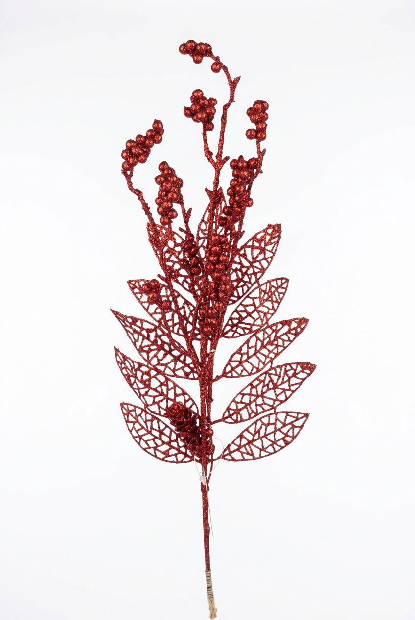 Follaje Navideño Rojo 80 cm