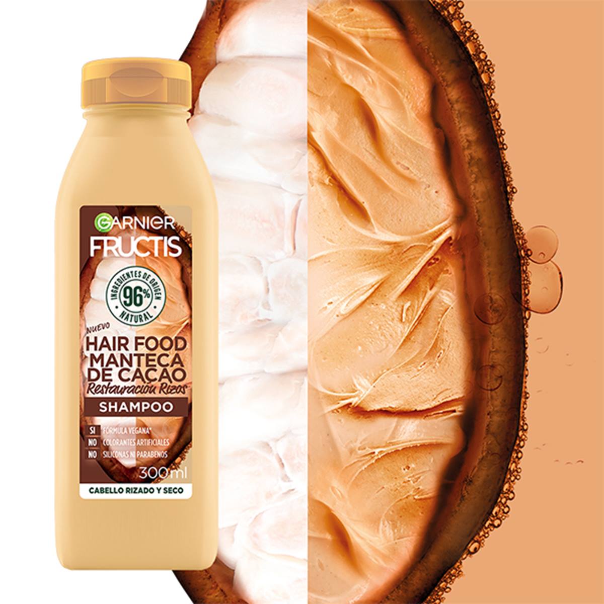 Shampoo Manteca de Cacao Restauración Rizos 300ml Garnier Fructis