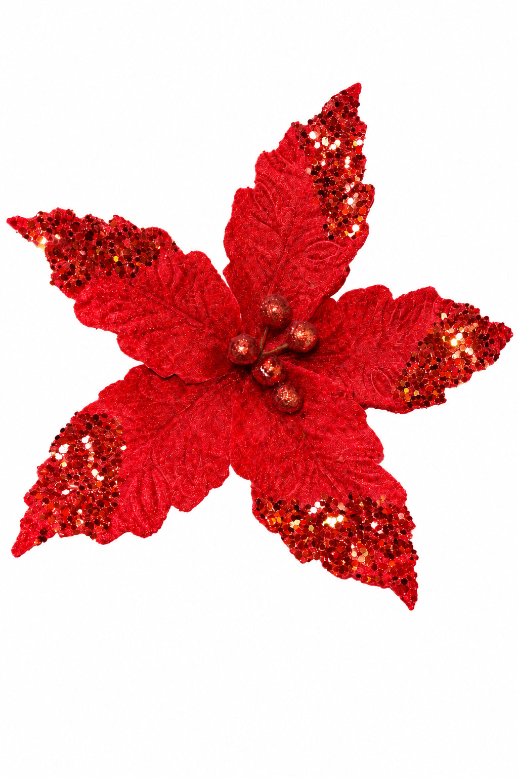 Flor Artificial Navideña Roja 32 cm 5 Pétalos
