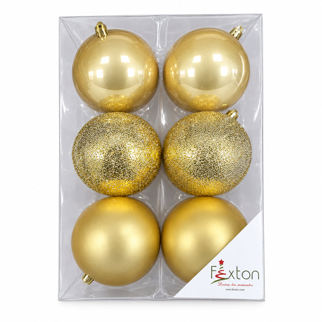 TARRO BOLA  10CM X12 PCS DORADO FEXTON