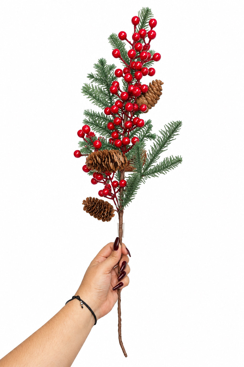 Rama de Berries Navideña Roja 66 cm