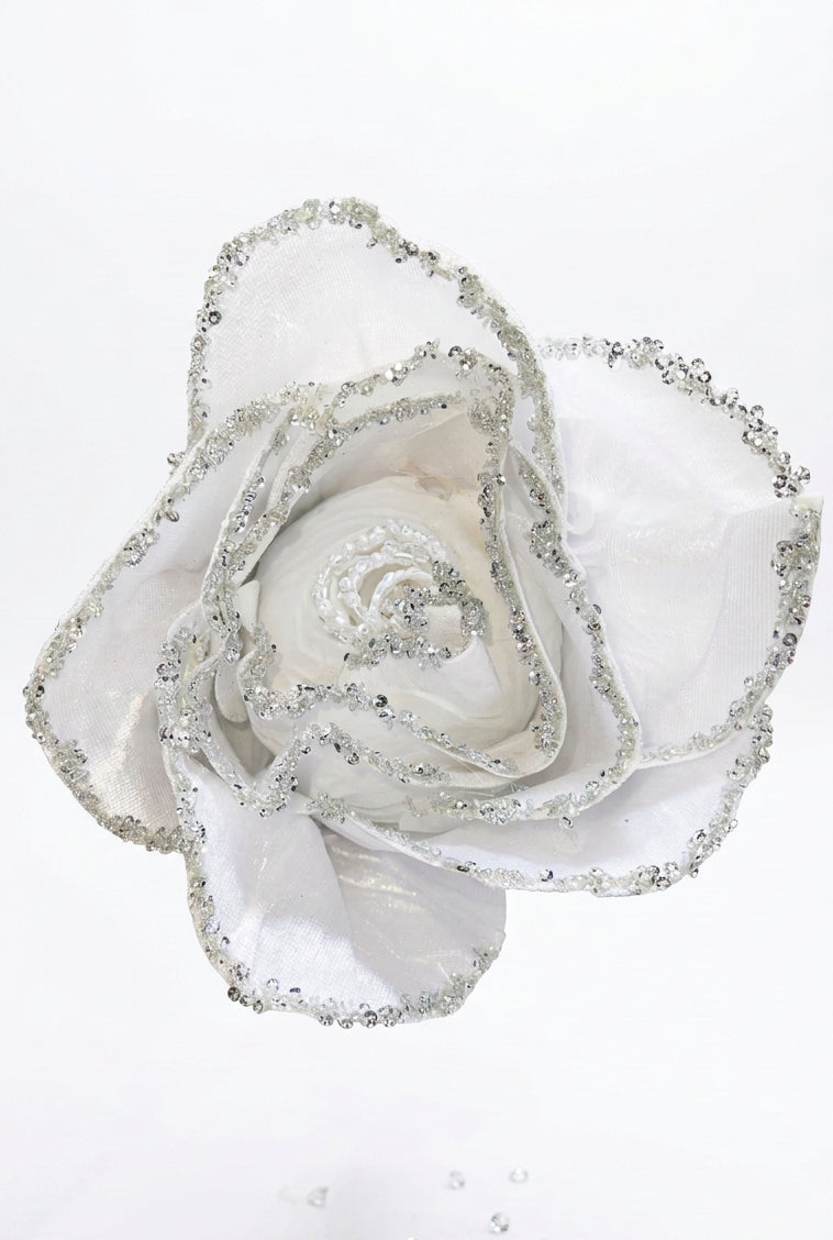 Rosa artificial 30 cm blanca