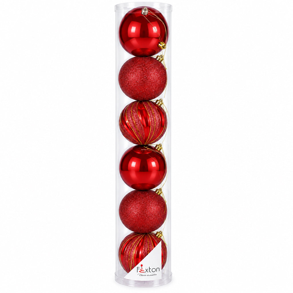 REF BHK01311R  TUBO BOLA 10CM X 6PCS ROJO - FEXTON