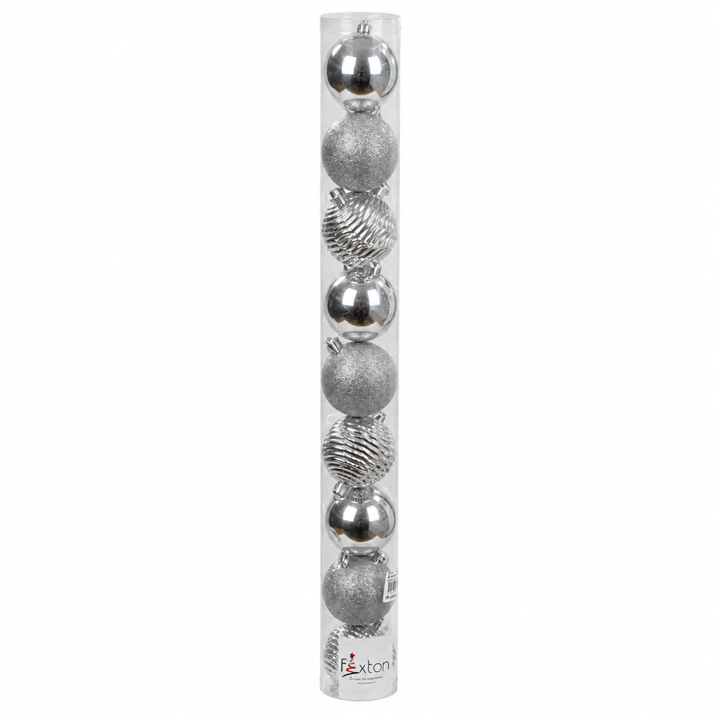 BOLAS NAVIDEÑAS PLATEADAS X9 FEXTON BHK0128S