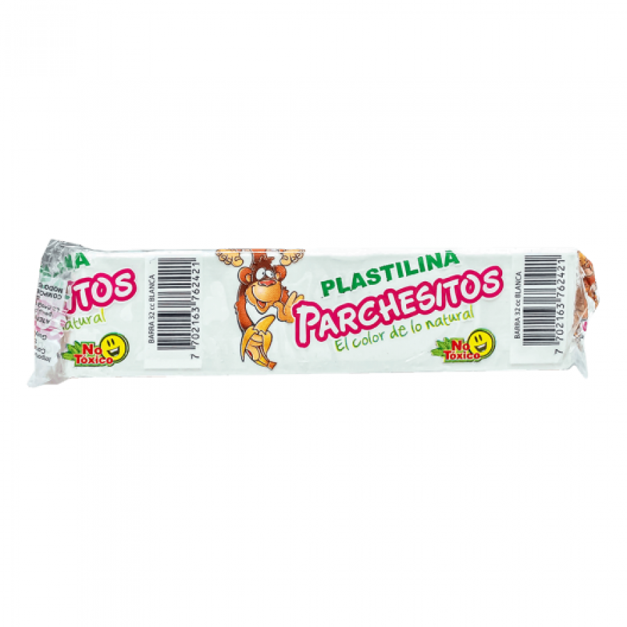 Plastilina en Barra 32cc Blanca Parchesitos