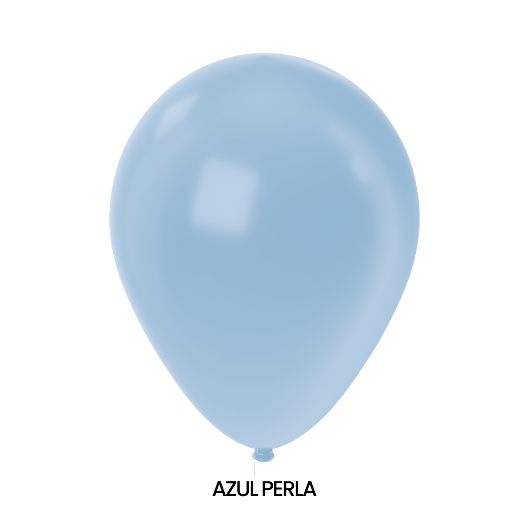 GLOBOS PAYASO R-12 PERLA AZUL 12 PIEZAS