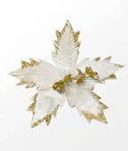 Flor Artificial Navideña Crema 22 cm 5 Pétalos