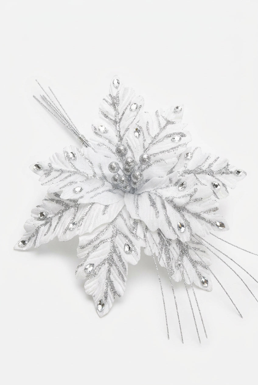 REF FLA02022W FLOR ARTIFICIAL DE 36 CM CON 8 PETALOS BLANCO