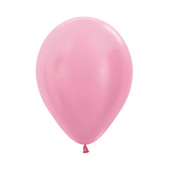 Globo Rumatex R-12 satinado rosado, línea Golden, 12 unidades