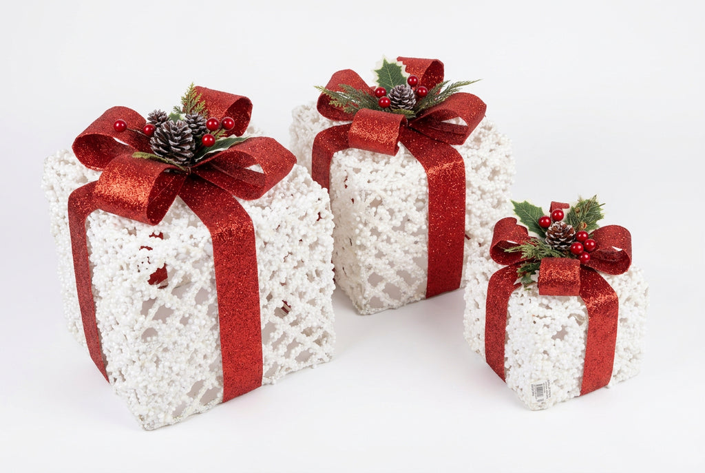 Set de 3 Cajas de Regalo Decorativas Navideñas