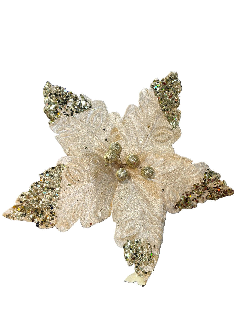 Flor Artificial Navideña Dorada 32 cm 5 Pétalos modelo FLM00371G