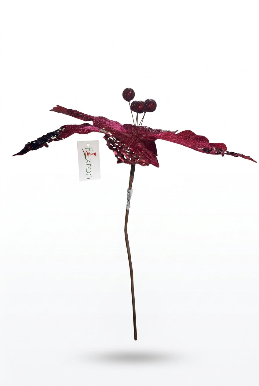 REF FLM00371BU FLOR ARTIFICIAL DE 32 CM 5 PETALOS VINOTINTO