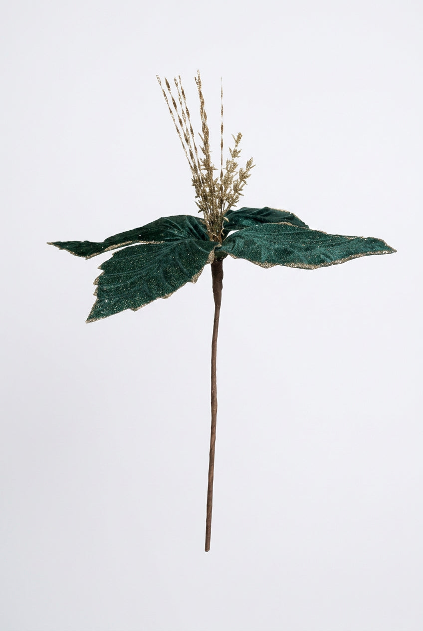 REF FLR01302EDk FLOR ARTIFICIAL 37 CM 5 PETALOS VERDE OSCURO