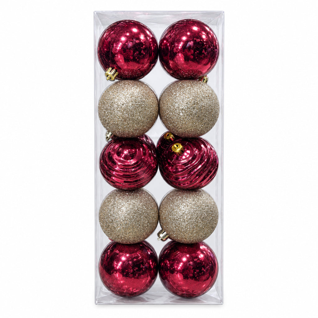 REF BHK01120BUCH  BOLA 7CM X 20 PCS VINO TINTO/CHAMPANA - FE