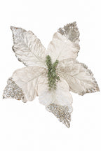 Flor Artificial Navideña Champaña 42 cm 5 Pétalos