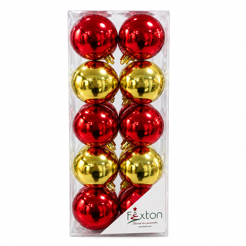REF BHK01301  TARRO BOLA 6CM X 20PCS ROJO/DORADO - FEXTON