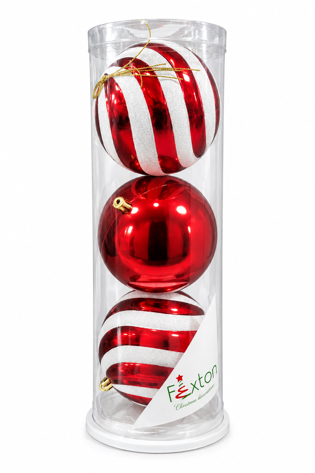 REF BHK01245RW TUBO BOLA  12 CM X 3 PCS ROJO/BLANCO