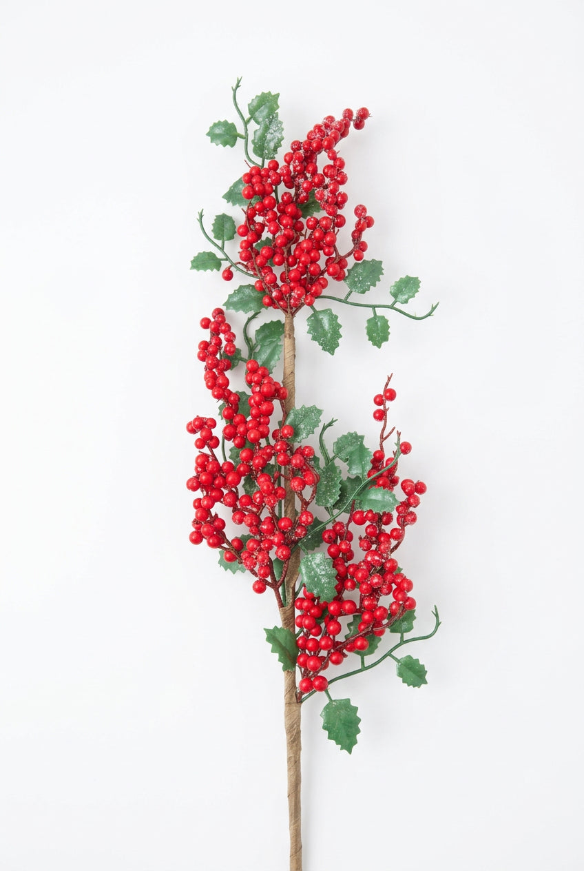 Rama de Berries Navideña Roja 65 cm