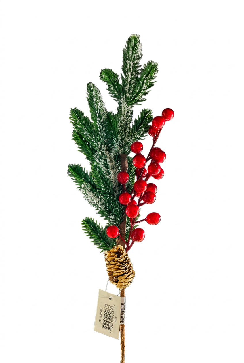 Rama de Berries Navideña Roja 56 cm