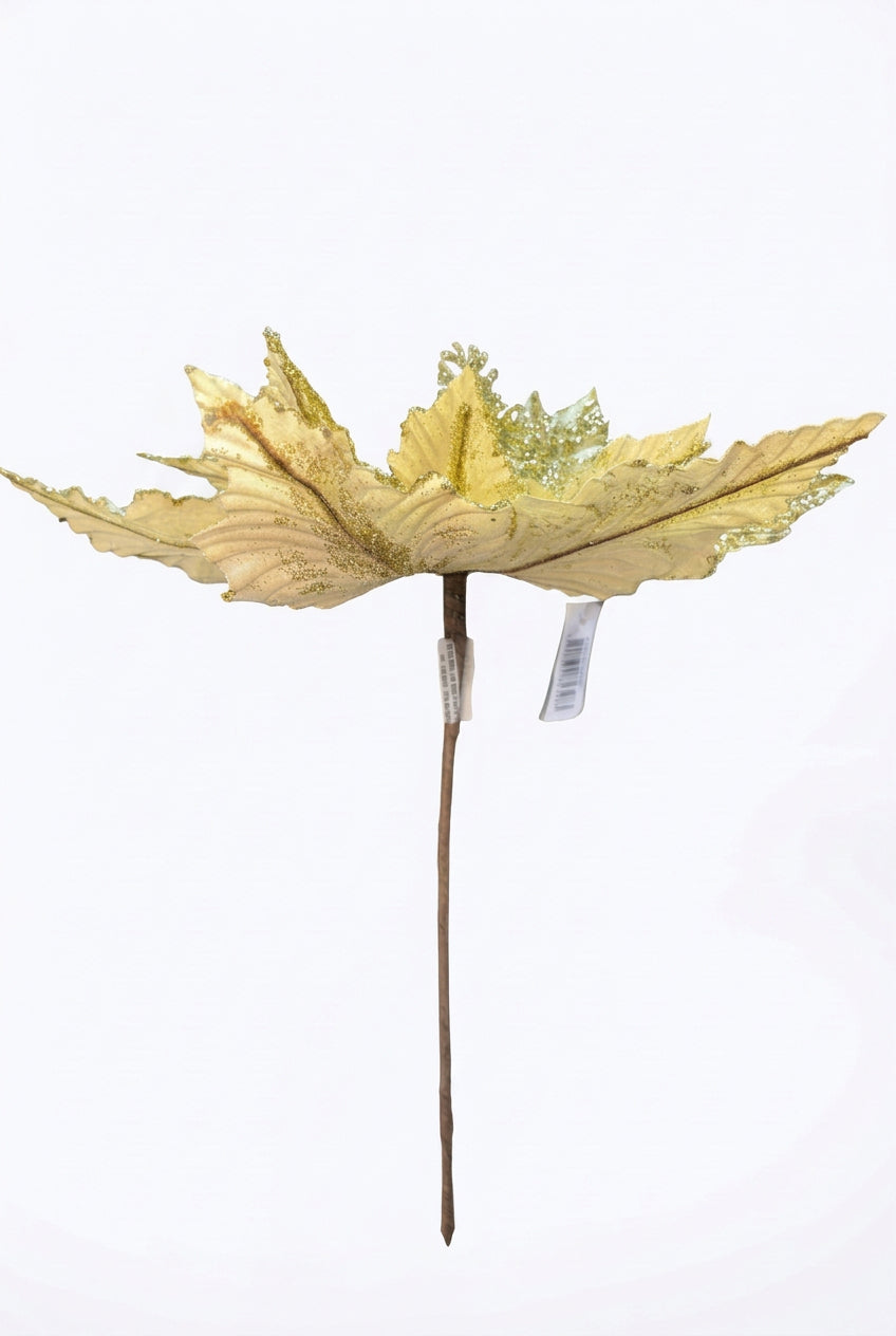 Flor Artificial Navideña Dorada 33 cm 14 Pétalos (Ref. FLA03464GG)