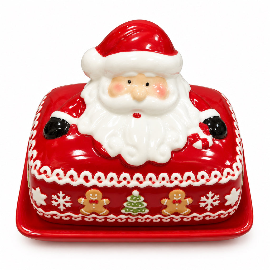 Mantequillera Navideña de Porcelana