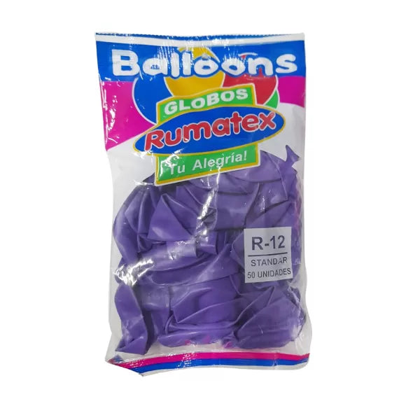 Globo Rumatex R-12 color lila, 50 unidades