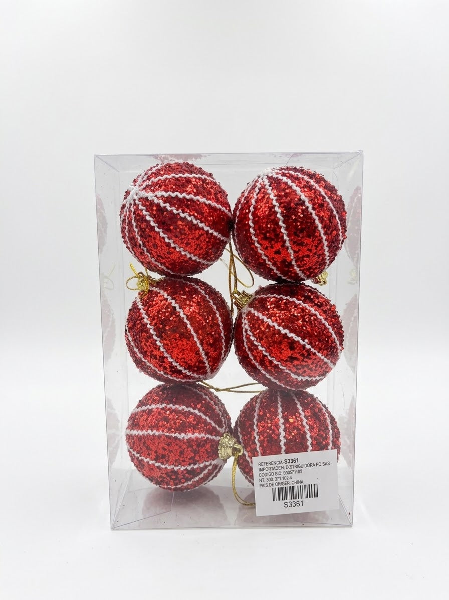 REF S3361 BOLA DE NAVIDAD LENTEJUELAS X6 PCS - PQ