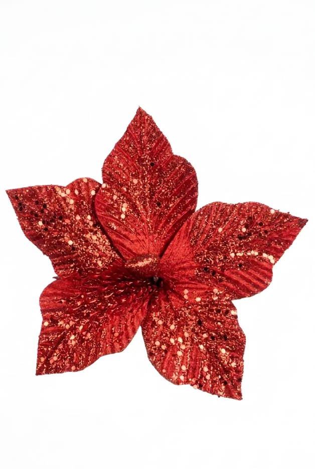Flor Artificial Navideña Roja 20 cm 5 Pétalos