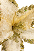 Flor Artificial Navideña Dorada 32 cm 5 Pétalos (Ref. FLM00370G)