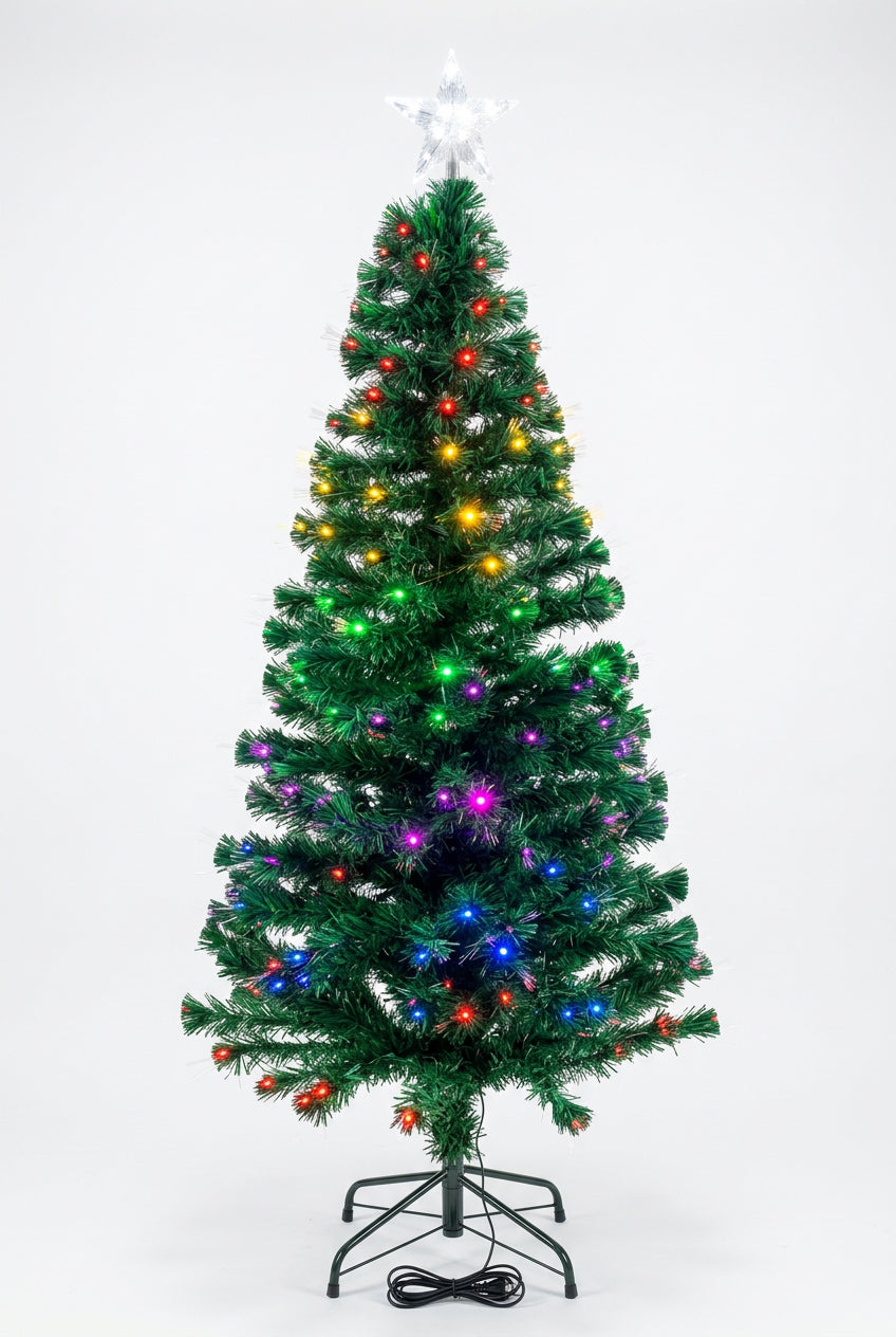 REF A5405 ARBOL FIBRA OPTICA PUNTA VERDE 210CM MULTICOLOR