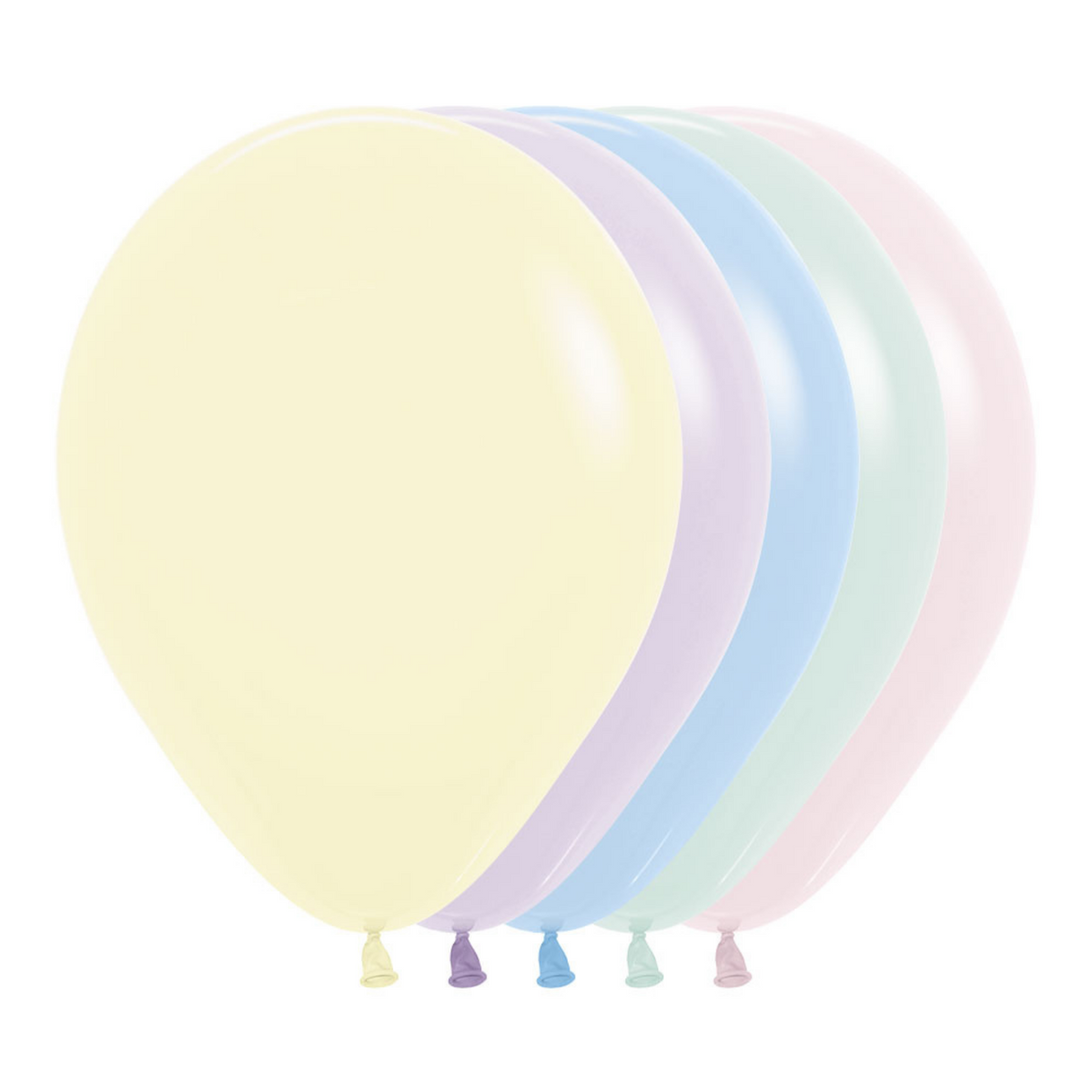 Globo R-12 pastel mate surtido de colores, paquete de 50 unidades