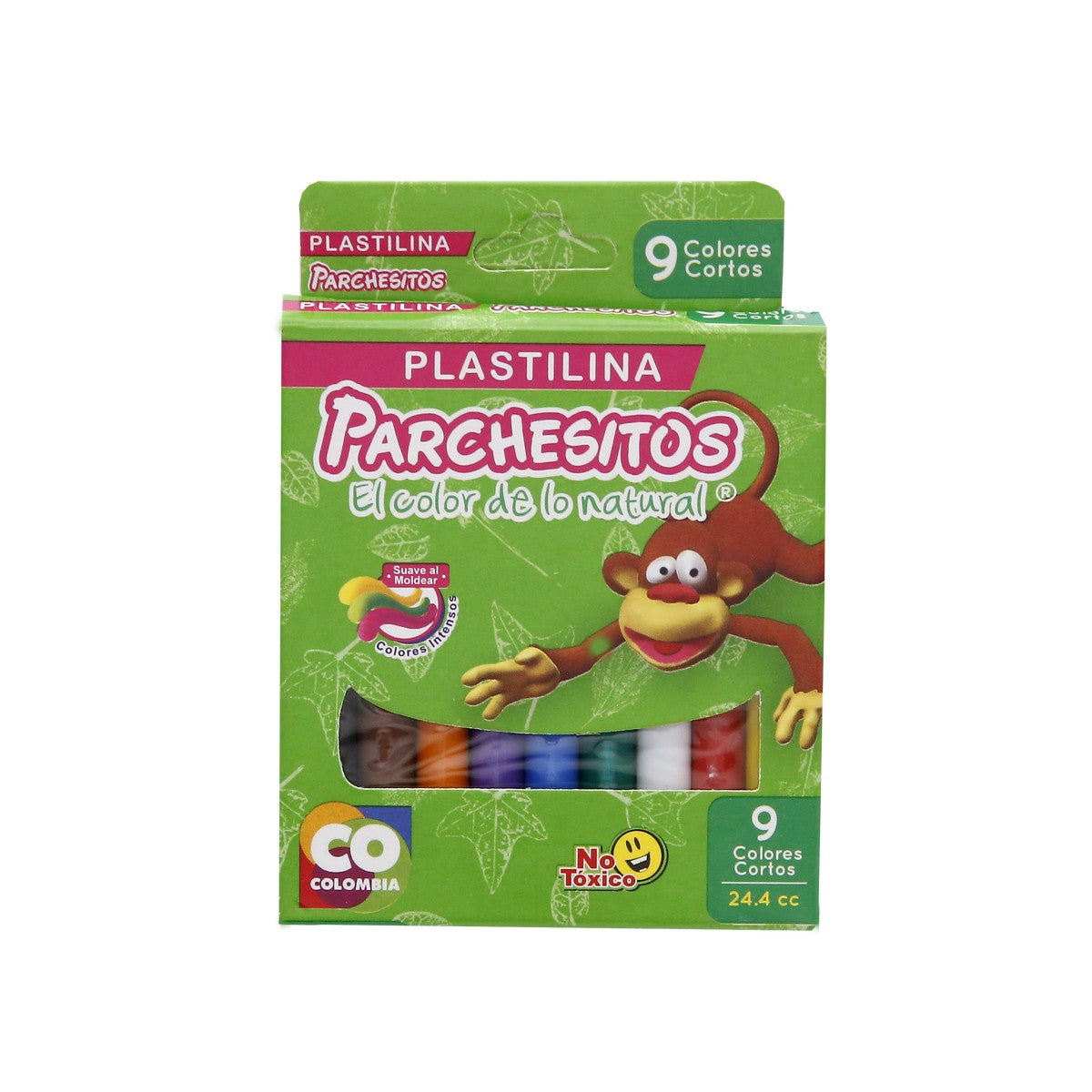 PLASTILINA CORTA X9 COLORES CORTOS PARCHESITOS