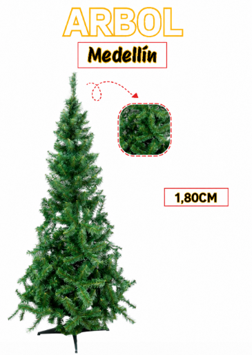 ARBOL NAVIDEÑO MEDELLIN 1.80CM FEXTON