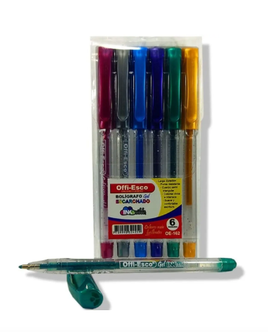 BOLIGRAFO GEL ESCARCHADO X6 OFFI-ESCO