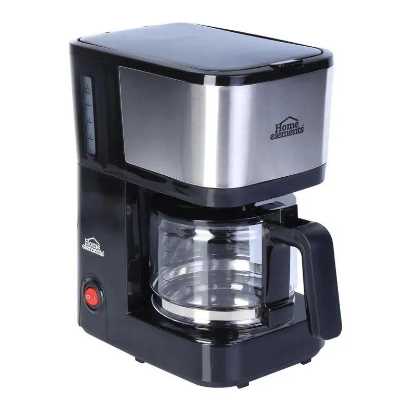 Cafetera Home Elements 6 Tazas Negra con Jarra de Vidrio