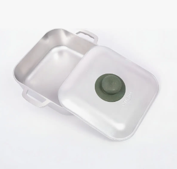 CALDERO CUADRADO DE ALUMINIO CON TAPA 2.5L 20CM UNIVERSAL