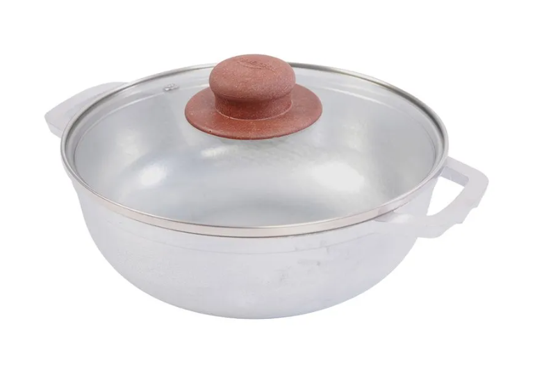 CALDERO DE ALUMINIO 20CM TAPA VIDRIO UNIVERSAL