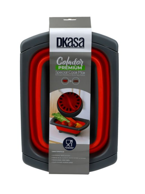COLADOR PREMIUM DKASA RECTANGULAR REBATIBLE SILICONA