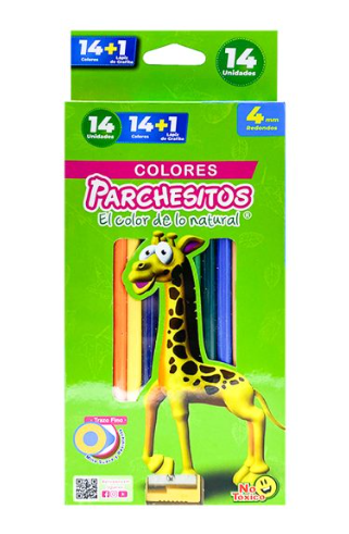 COLORES PARCHESITOS X14 COLORES + 1 LAPIZ