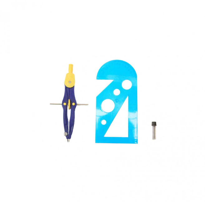 COMPAS LINEA AZUL ESTUCHE+REGLA