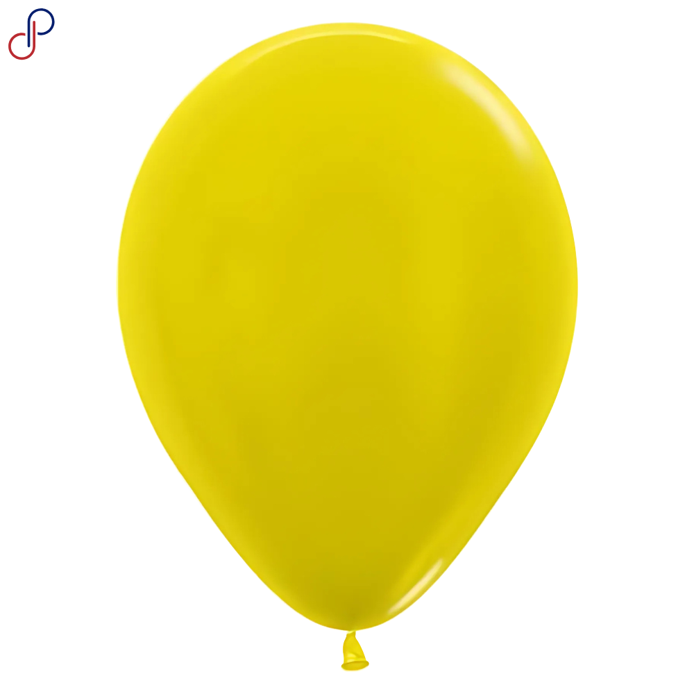 Globo Rumatex R-9 metalizado color oro, paquete de 12 unidades