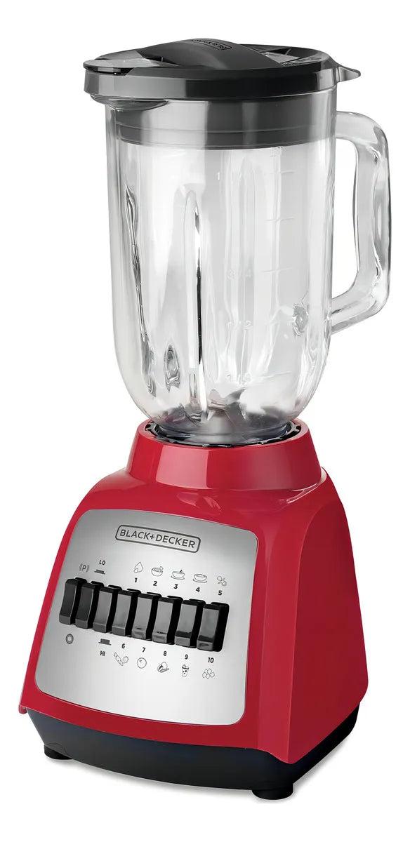 Licuadora Black+Decker Roja 10 Velocidades Vaso de Vidrio