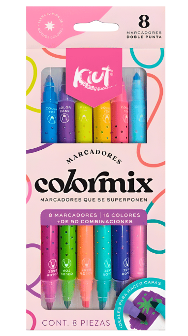 MARCADORES COLORMIX X8 DOBLE PUNTA KIUT